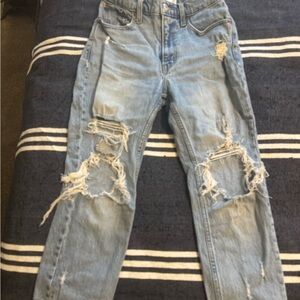 Distressed Blue Jeans